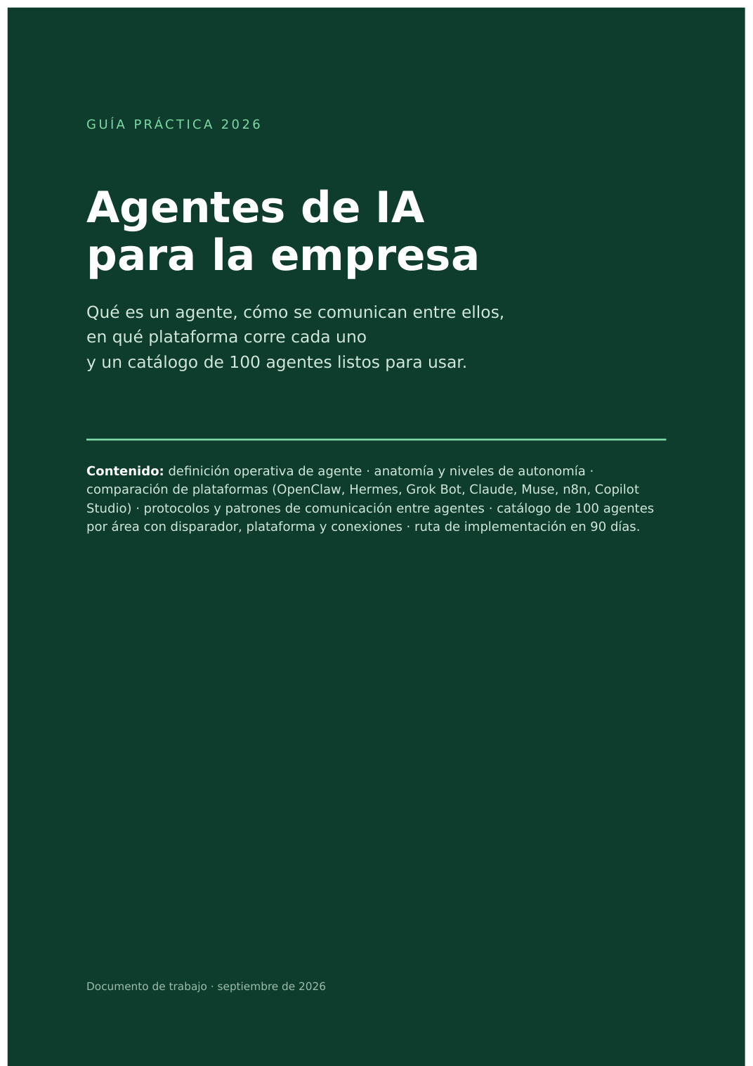 Portada de la guía Agentes de IA para la empresa